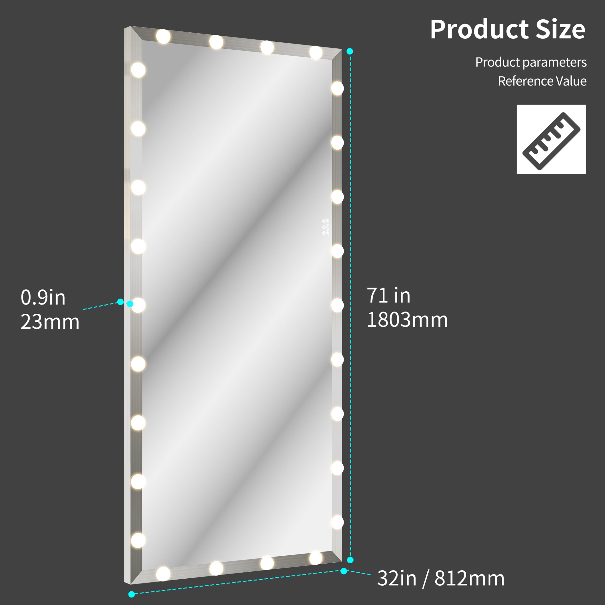 GlamReflect Oversized Hollywood Vanity Mirror