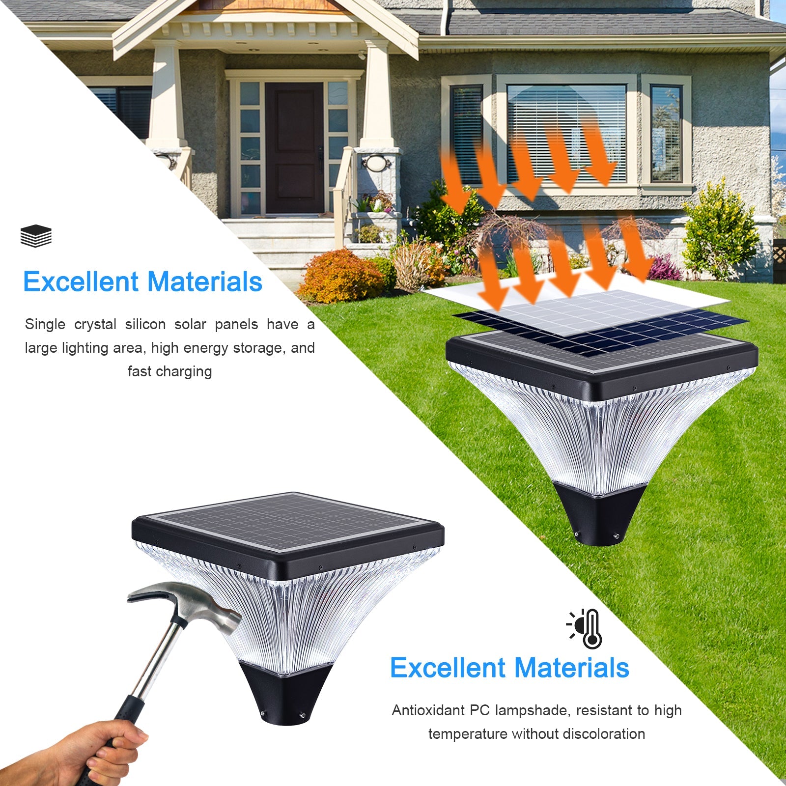 evoltleds Black Aluminum Landscape Solar Light with Crystal Diamond Stripes eprolo energy-efficient outdoor lighting outdoor LED lighting outdoor security lighting outdoor smart lighting smart garden lighting smart outdoor lights voice-controlled outdoor lights weather-resistant lights