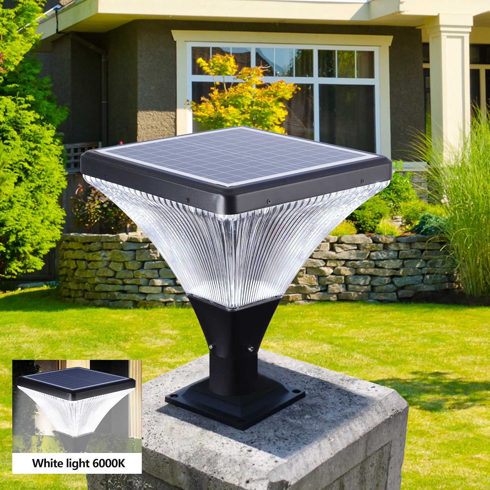 evoltleds Black Aluminum Landscape Solar Light with Crystal Diamond Stripes eprolo energy-efficient outdoor lighting outdoor LED lighting outdoor security lighting outdoor smart lighting smart garden lighting smart outdoor lights voice-controlled outdoor lights weather-resistant lights
