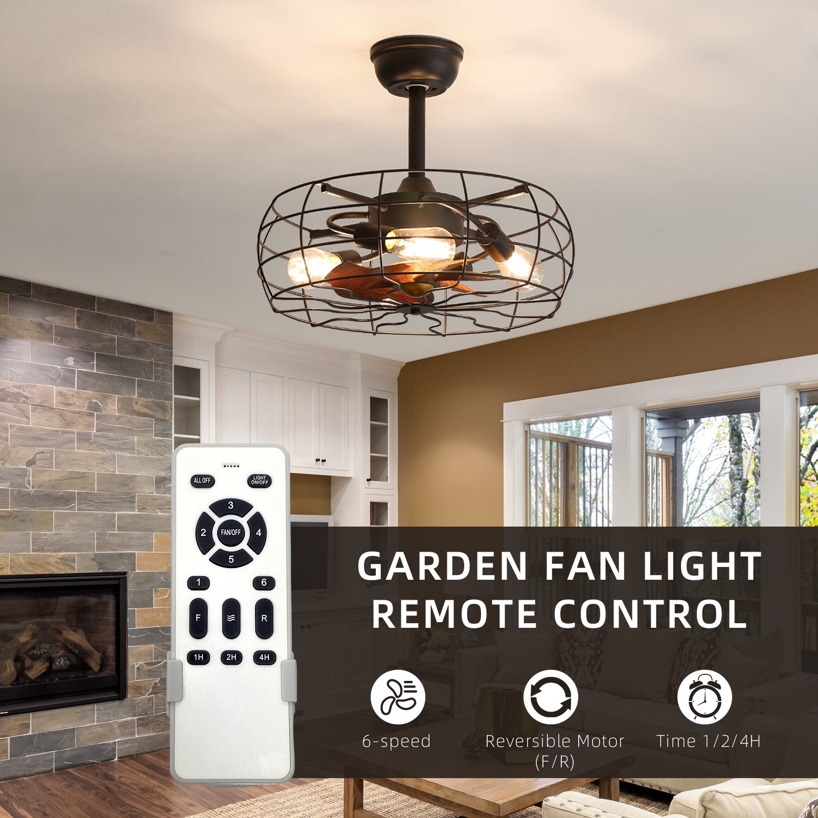 evoltleds Black Iron Ceiling Fan with Remote & APP Control eprolo elegant home decor elite illumination high-end fans LED ceiling fans luxury fans opulent fan designs premium airflow solutions sophisticated lighting