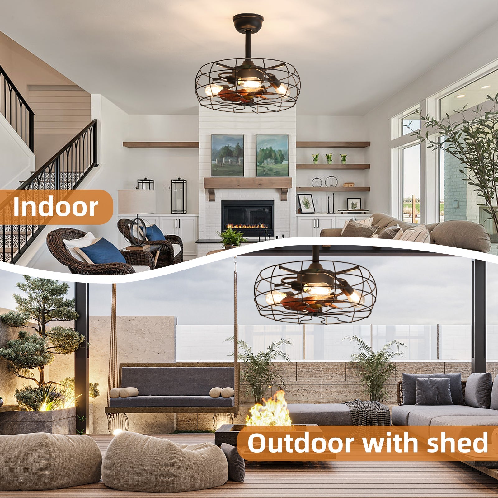 evoltleds Black Iron Ceiling Fan with Remote & APP Control eprolo elegant home decor elite illumination high-end fans LED ceiling fans luxury fans opulent fan designs premium airflow solutions sophisticated lighting
