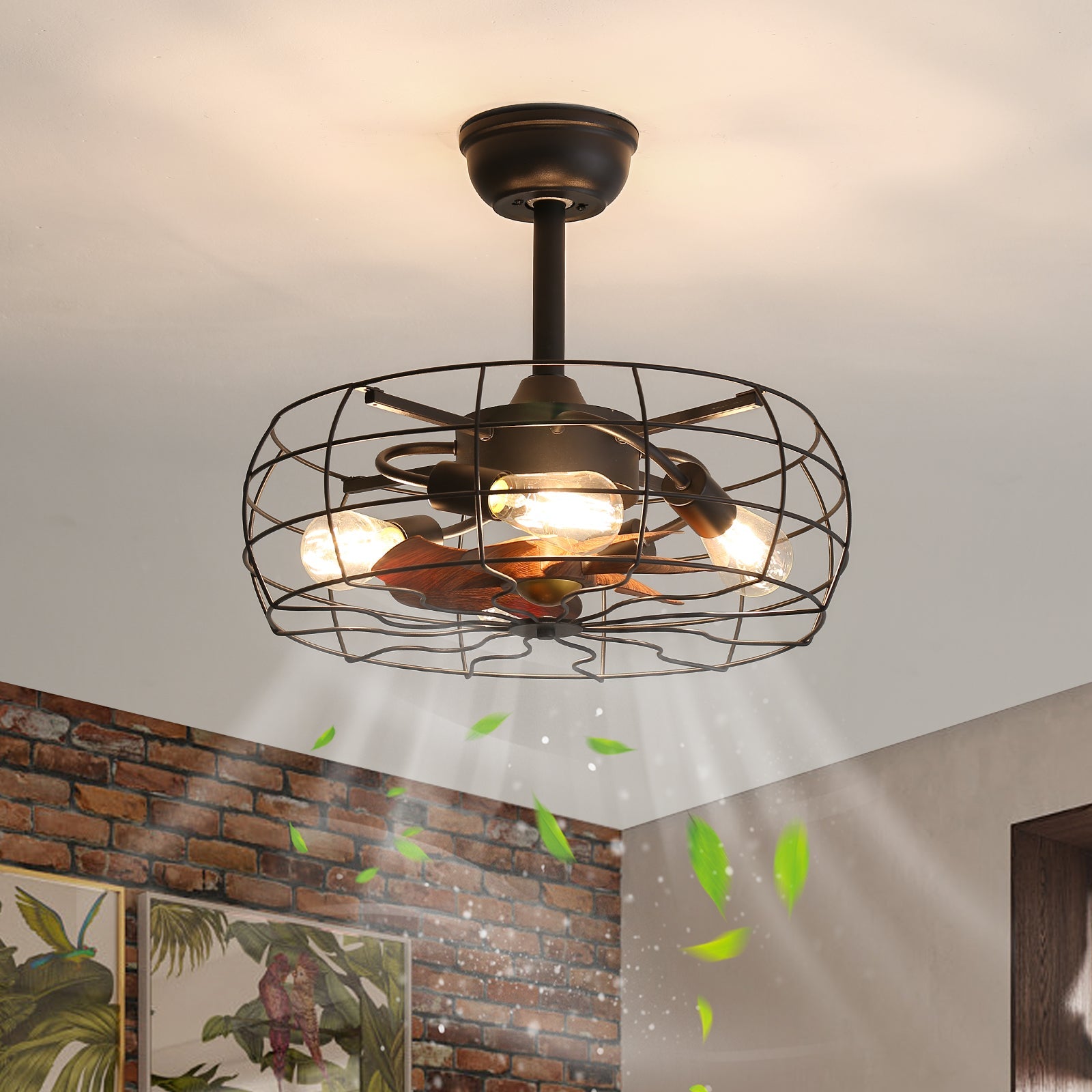 evoltleds Black Iron Ceiling Fan with Remote & APP Control eprolo elegant home decor elite illumination high-end fans LED ceiling fans luxury fans opulent fan designs premium airflow solutions sophisticated lighting