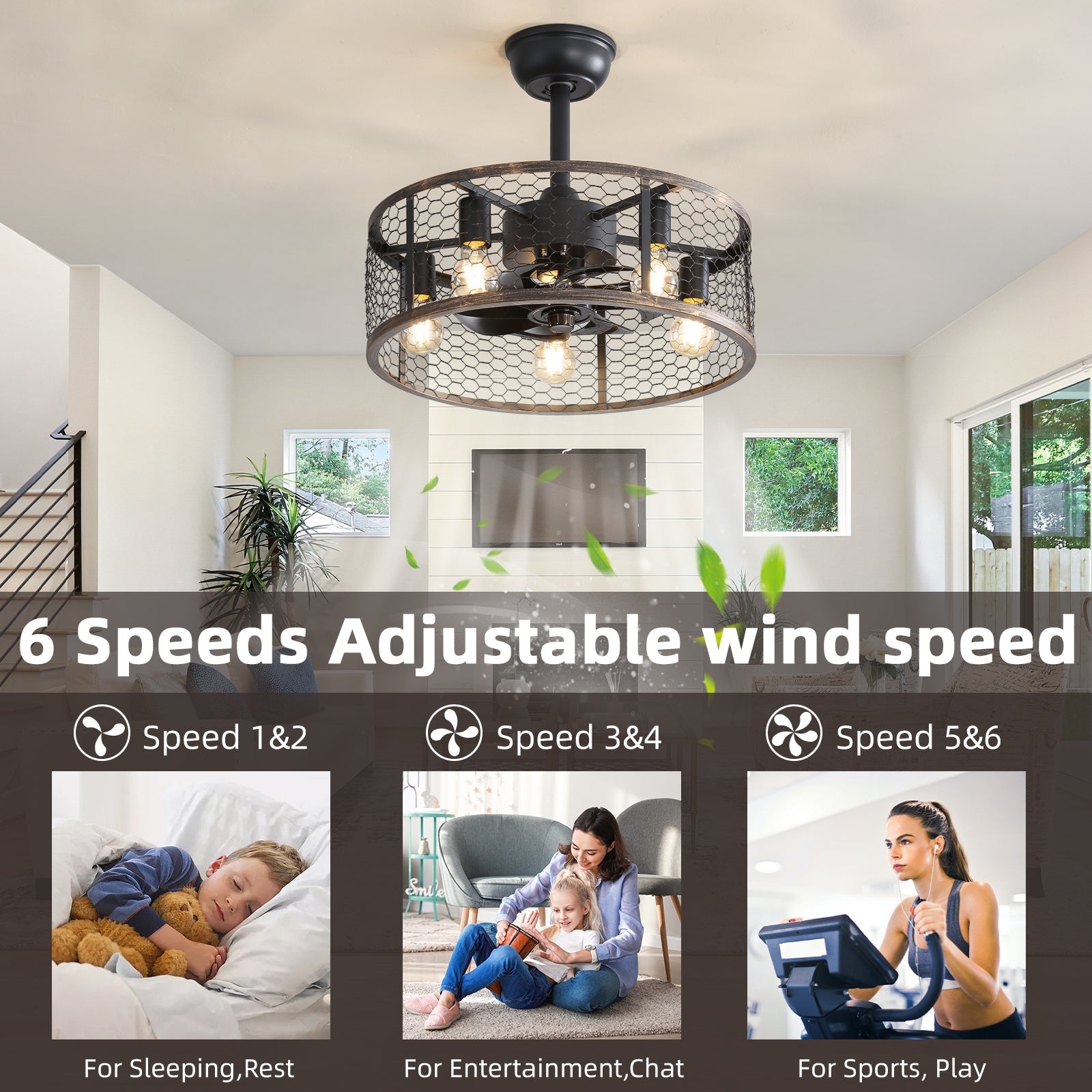 BreezeBliss Reversible Ceiling Fan Light - evoltleds