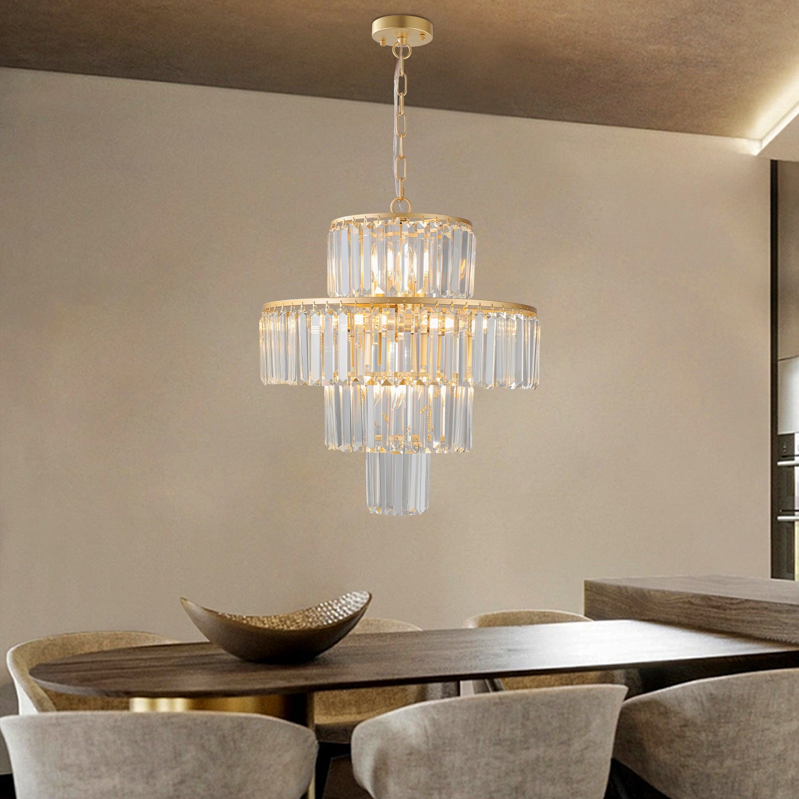 evoltleds Gilded Elegance Crystal Chandelier eprolo customizable chandeliers designer lighting elegant home lighting energy-efficient chandeliers high-end chandeliers luxury chandeliers smart chandeliers