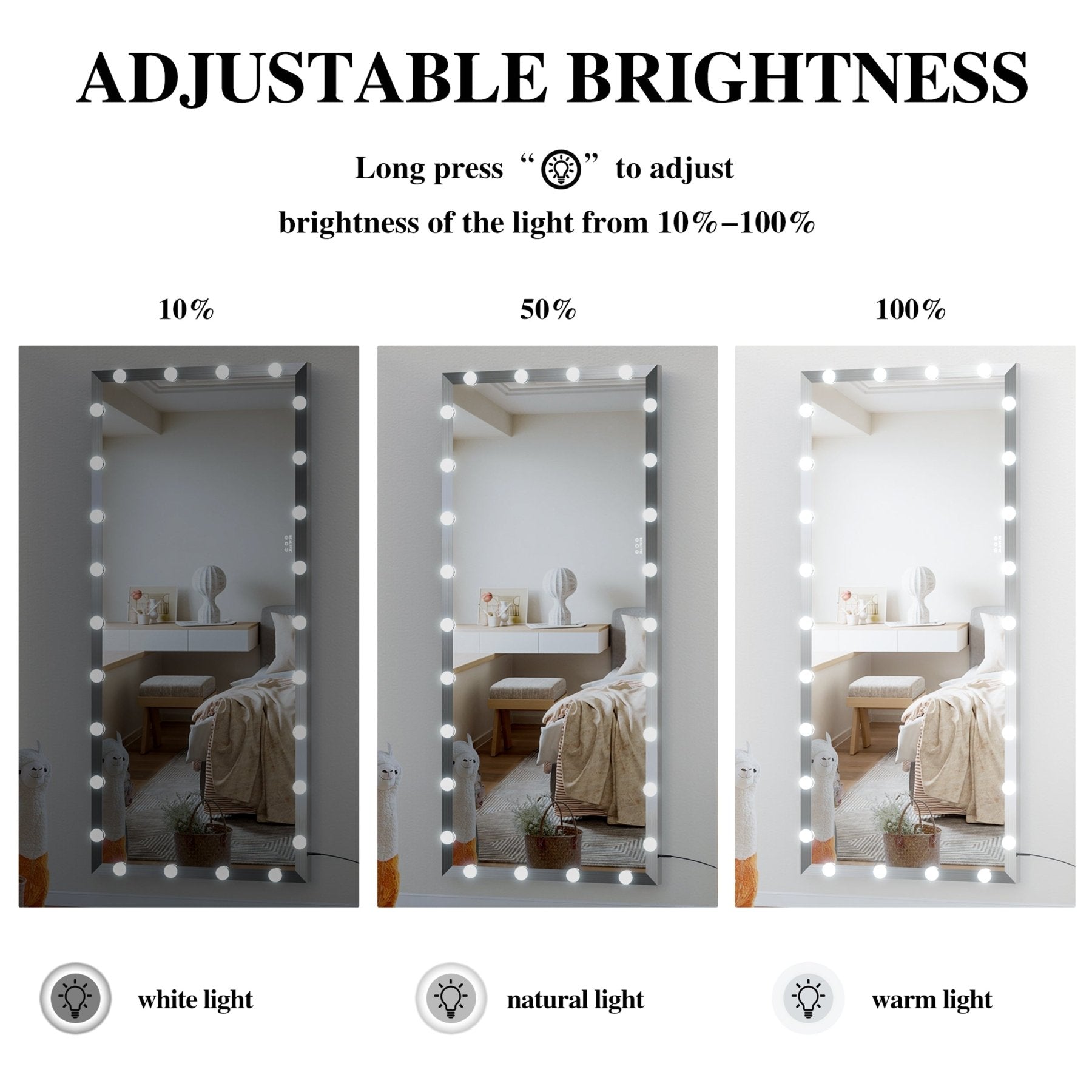 GlamReflect Oversized Hollywood Vanity Mirror - evoltleds
