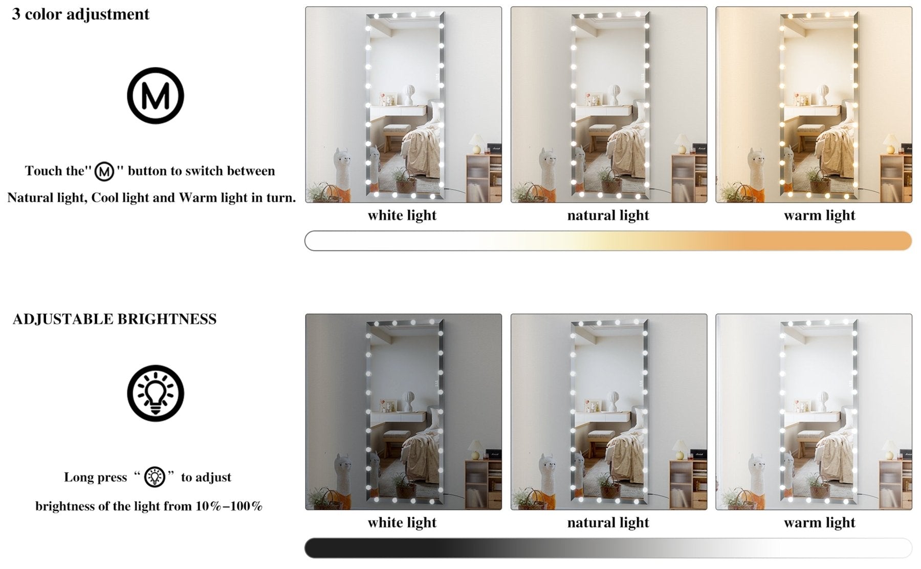 GlamReflect Oversized Hollywood Vanity Mirror - evoltleds