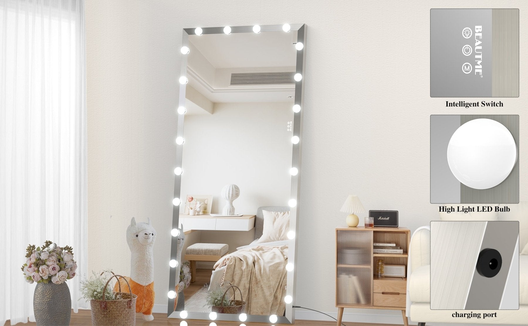 GlamReflect Oversized Hollywood Vanity Mirror - evoltleds