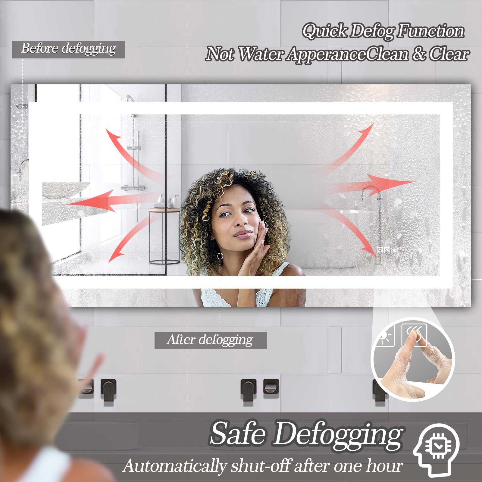 evoltleds Luminous Glow Rectangular Glass Mirror eprolo customizable bathroom vanities high-end bathroom vanities illuminated bathroom vanities LED light vanities luxury bathroom furniture premium bathroom decor Radiant Elegance