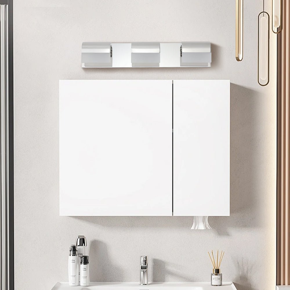 Modern Chrome Stainless Steel Bathroom Vanity Light - evoltleds