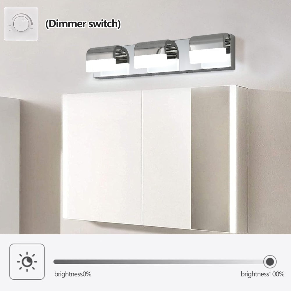 Modern Chrome Stainless Steel Bathroom Vanity Light - evoltleds