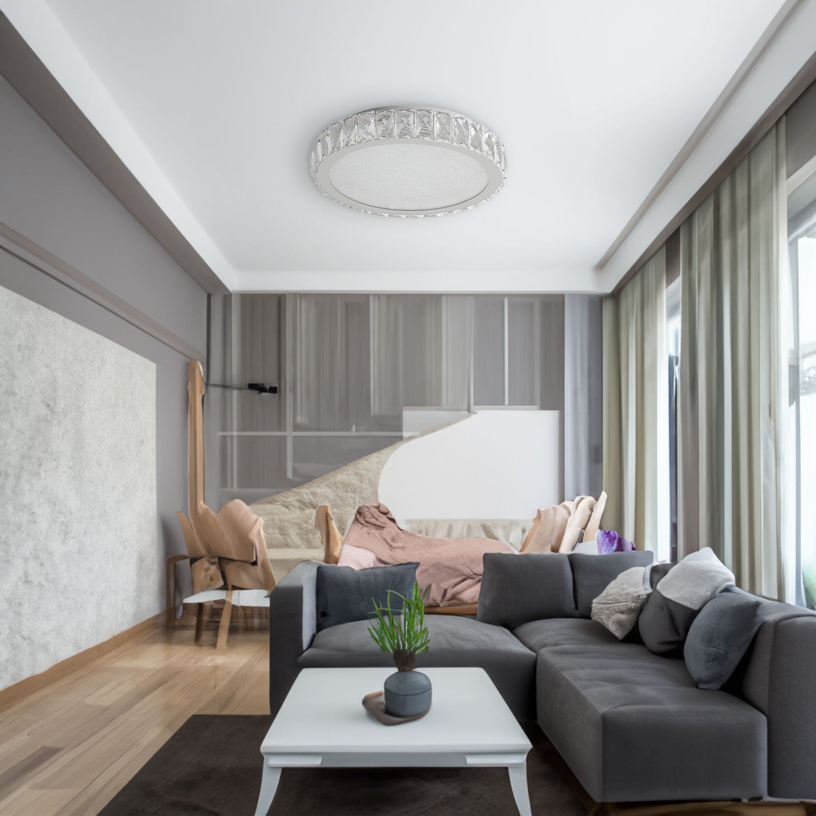 Modern Transparent Crystal Ceiling Light - evoltleds