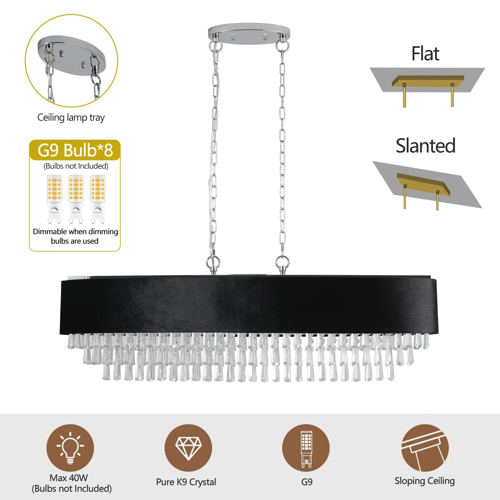 Opulent Clear Crystal Pendant Light - evoltleds