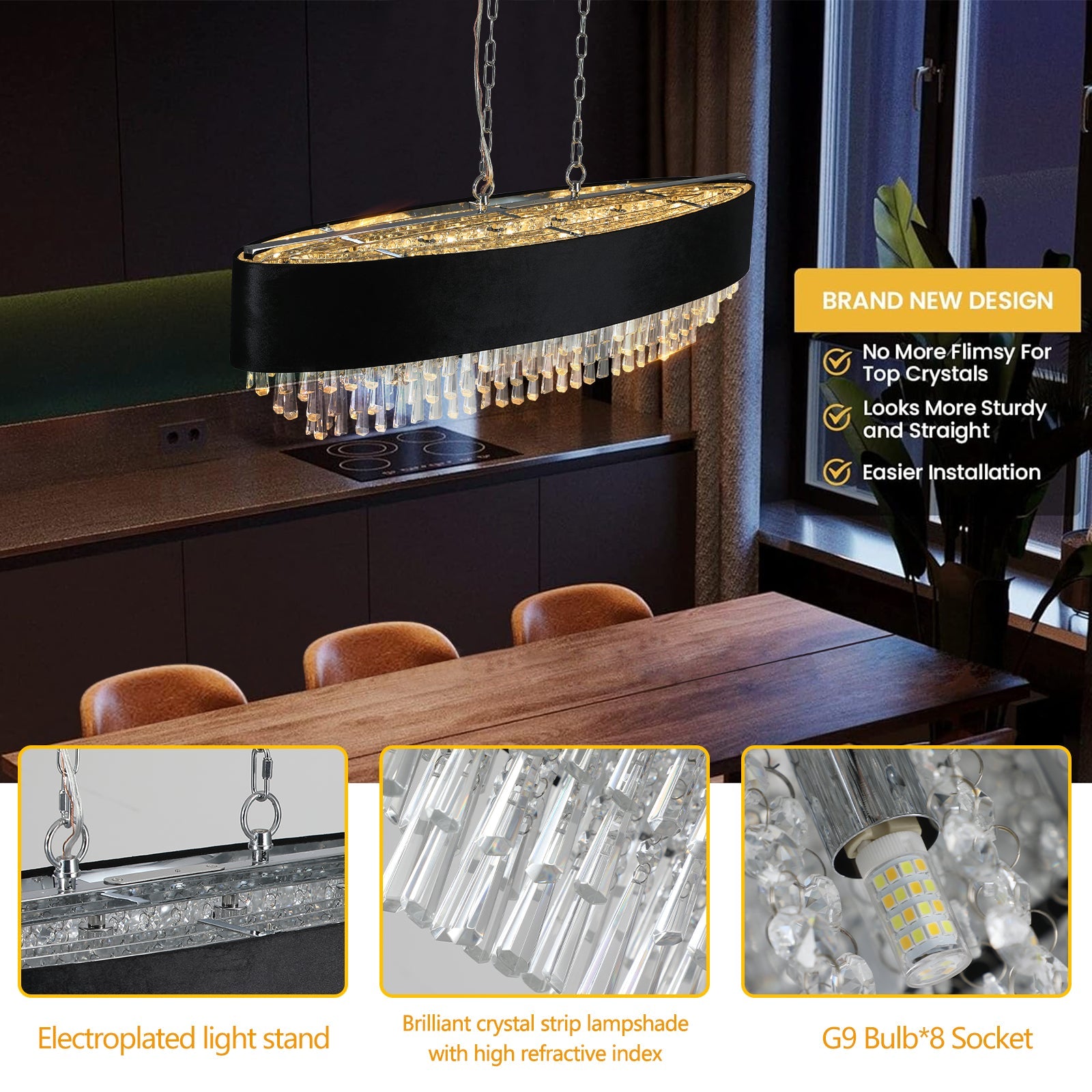 Opulent Clear Crystal Pendant Light - evoltleds