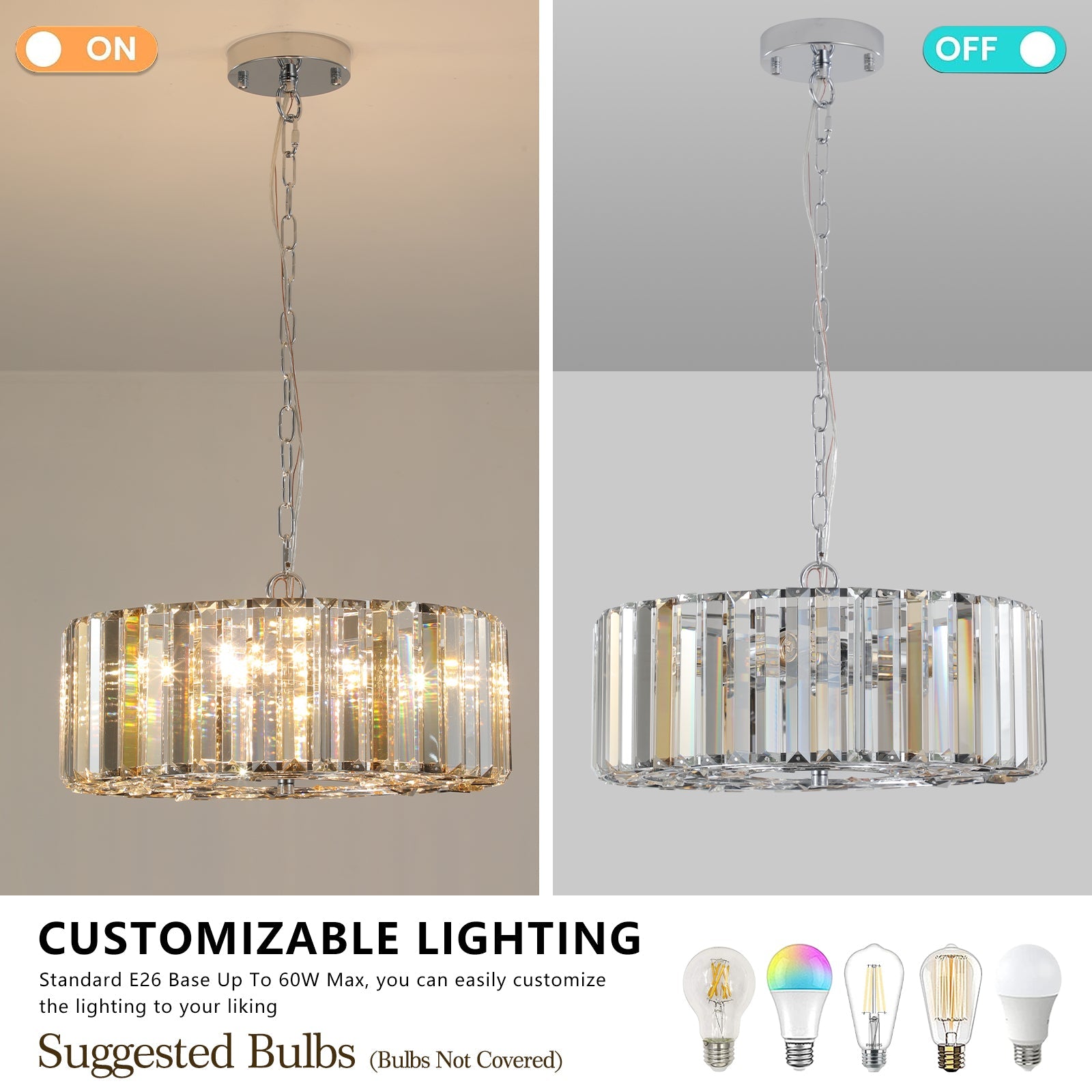 Radiant Amber Crystal Round Chandelier - evoltleds