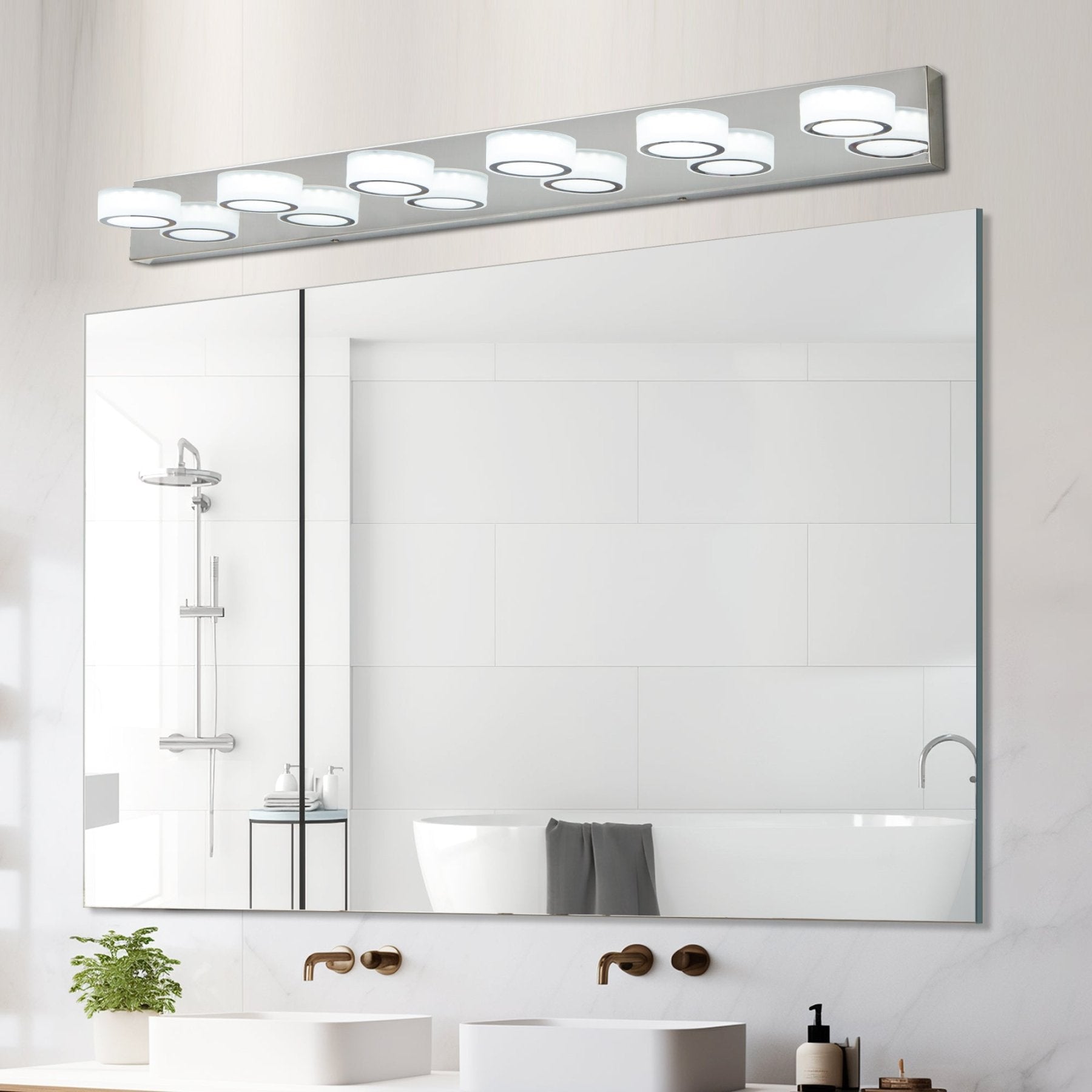 Radiant Chrome 6 - Light LED Vanity Light - evoltleds