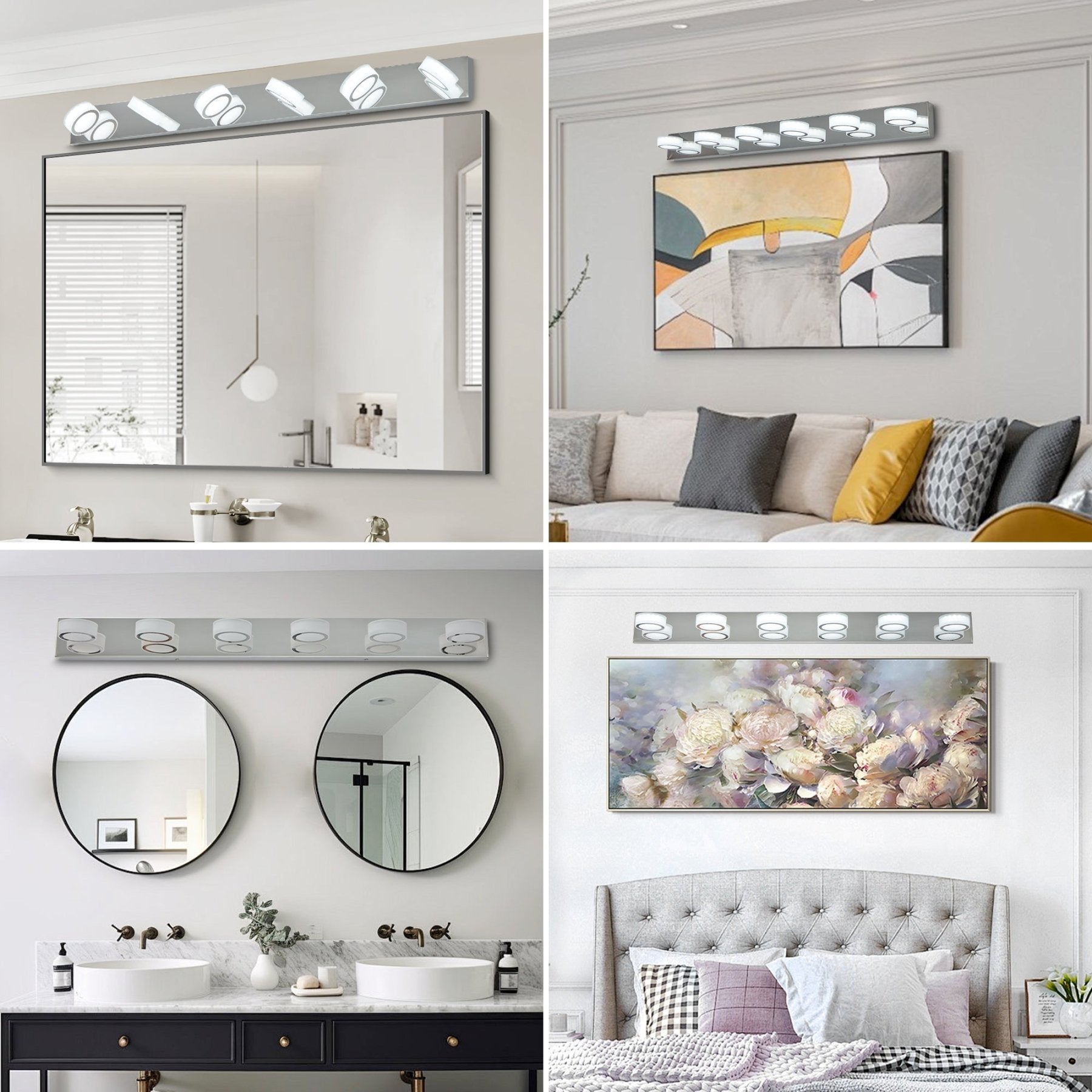 Radiant Chrome 6 - Light LED Vanity Light - evoltleds
