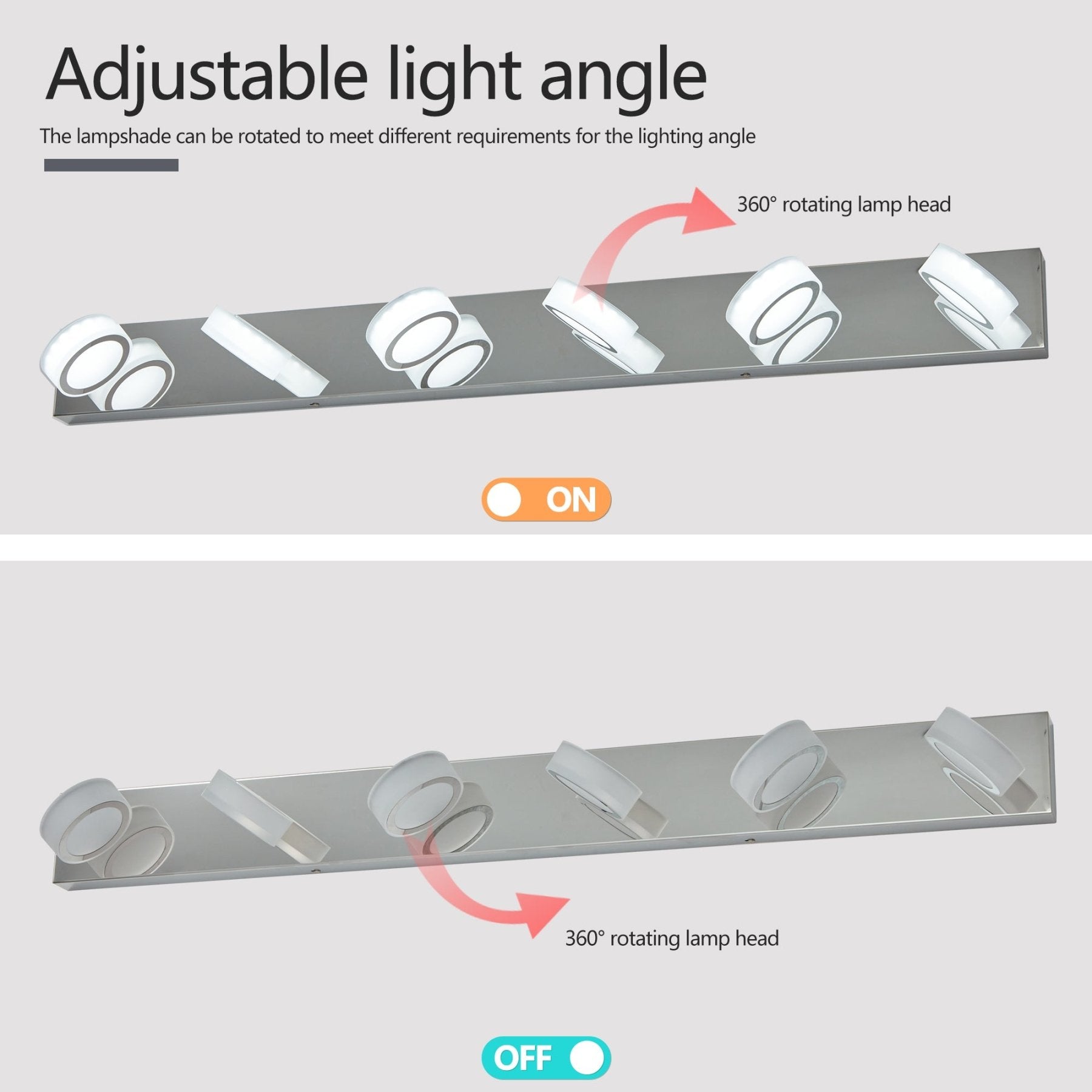 Radiant Chrome 6 - Light LED Vanity Light - evoltleds