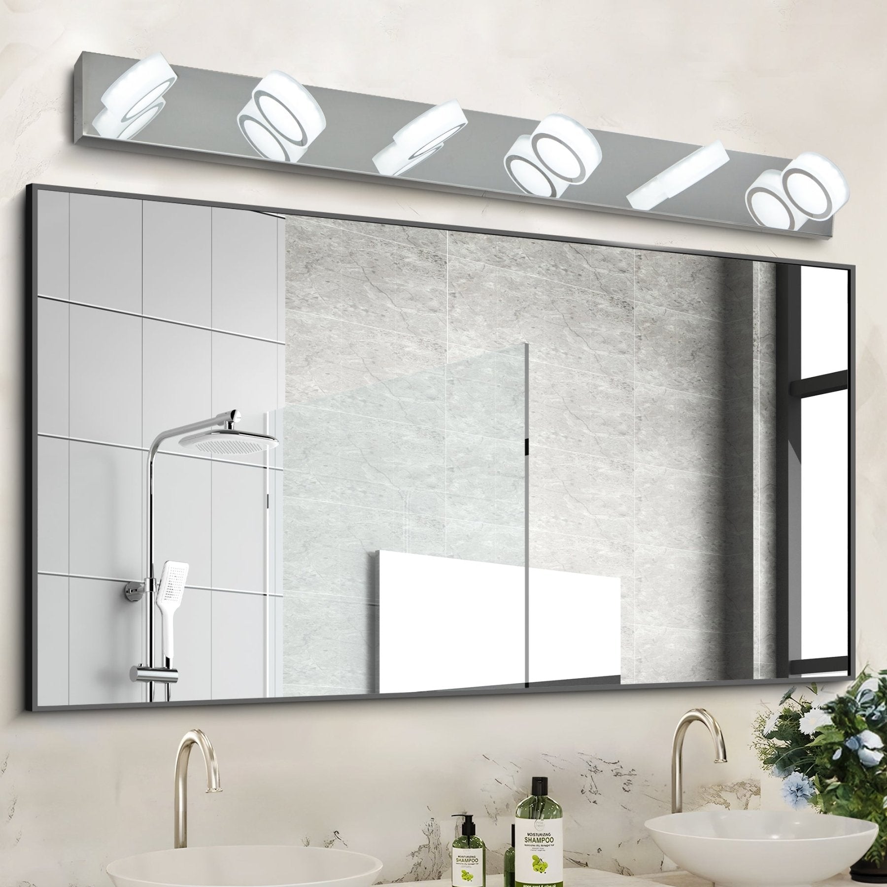 Radiant Chrome 6 - Light LED Vanity Light - evoltleds