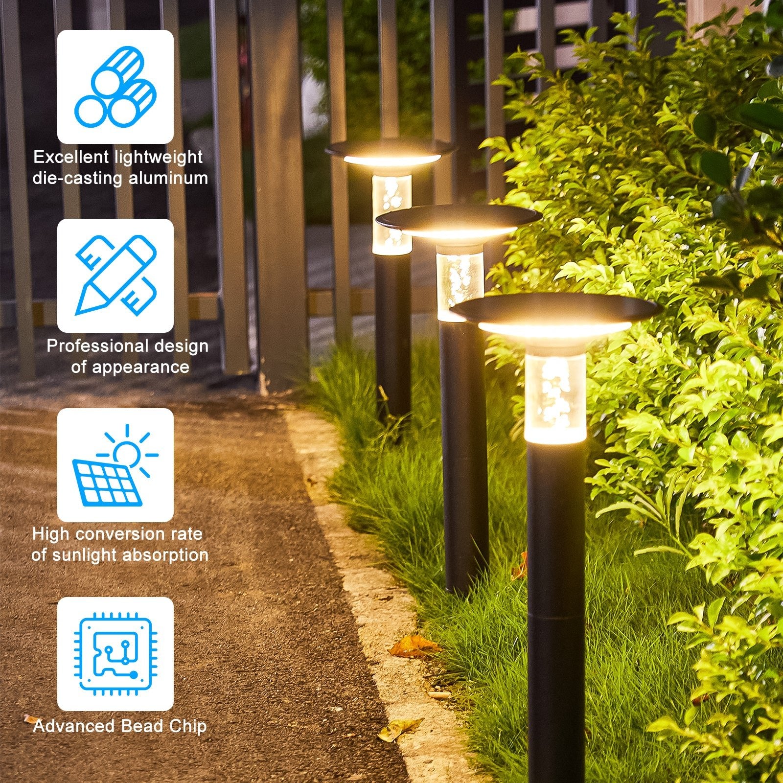 Solar Lawn Light With Dimmable LED - evoltleds