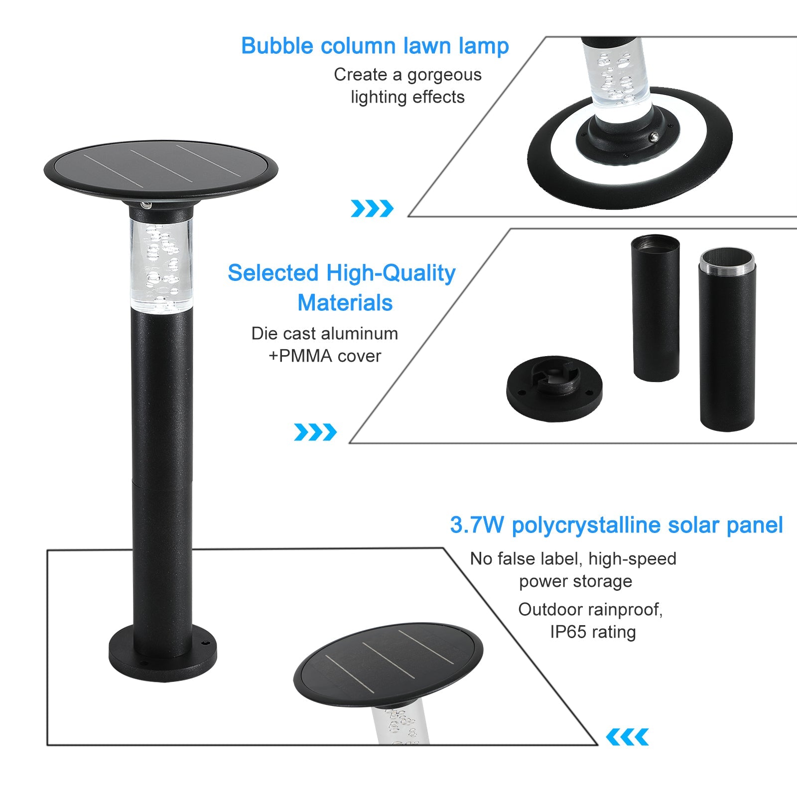 Solar Lawn Light With Dimmable LED - evoltleds