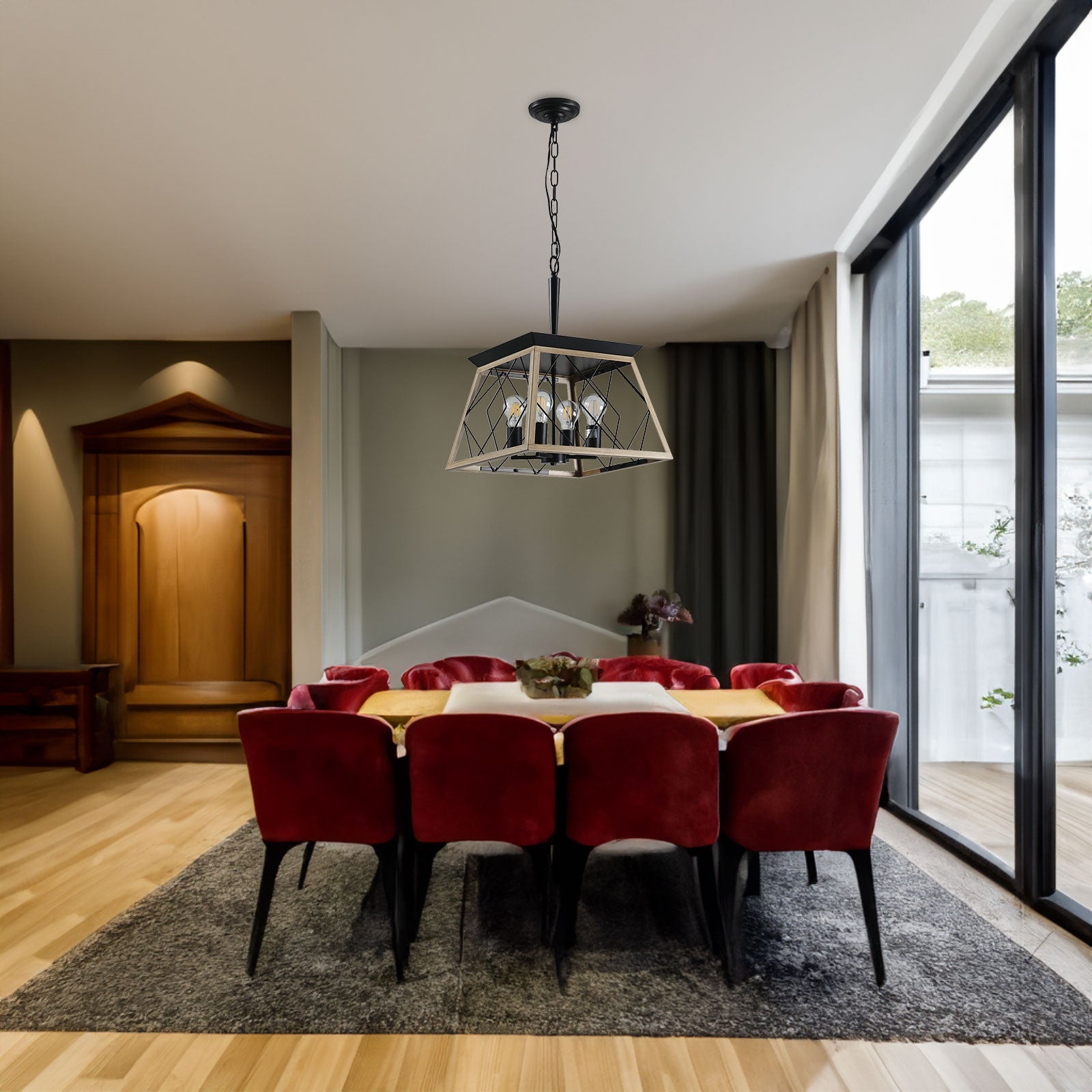 Traditional Oak Metal Pendant Ceiling Light - evoltleds