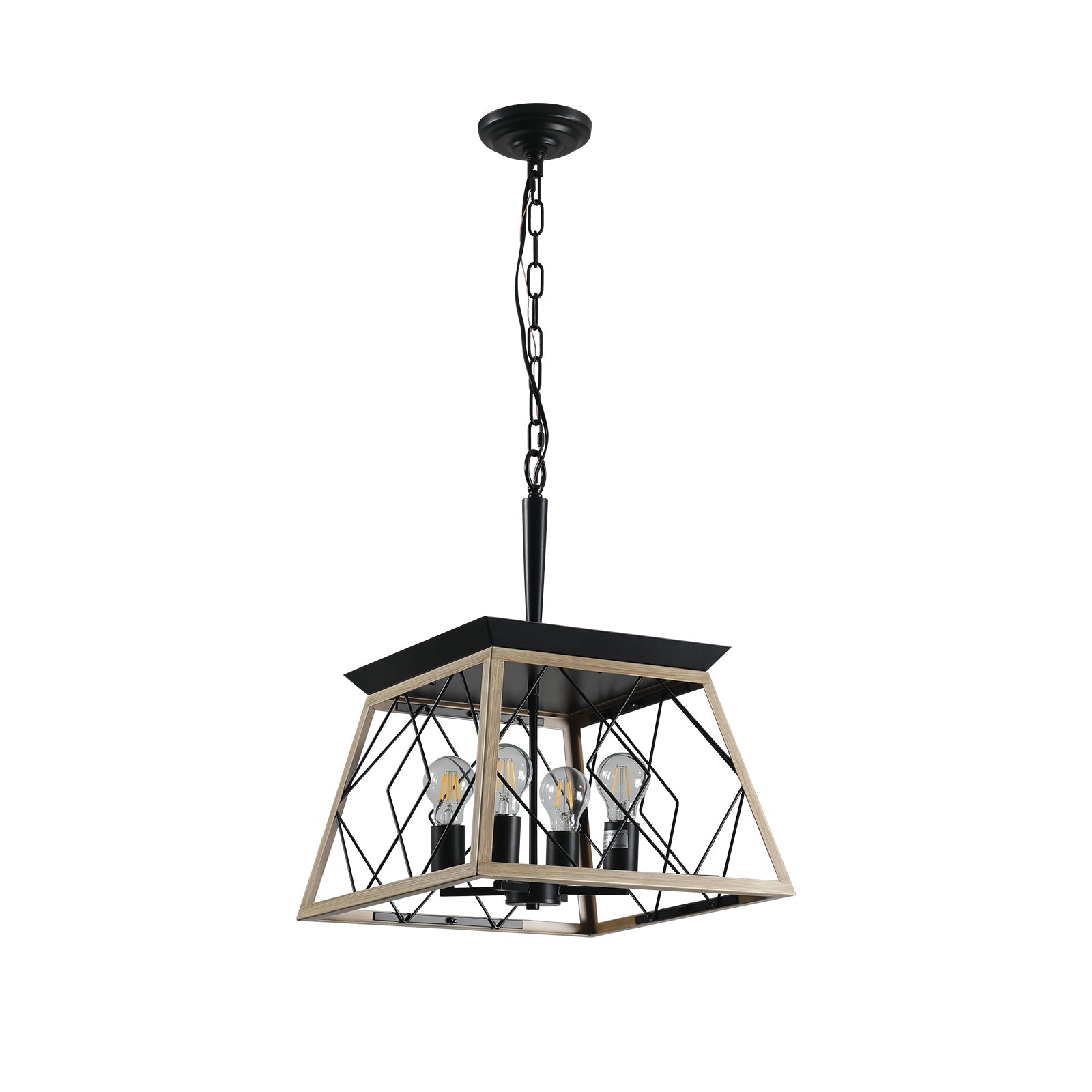 Traditional Oak Metal Pendant Ceiling Light - evoltleds
