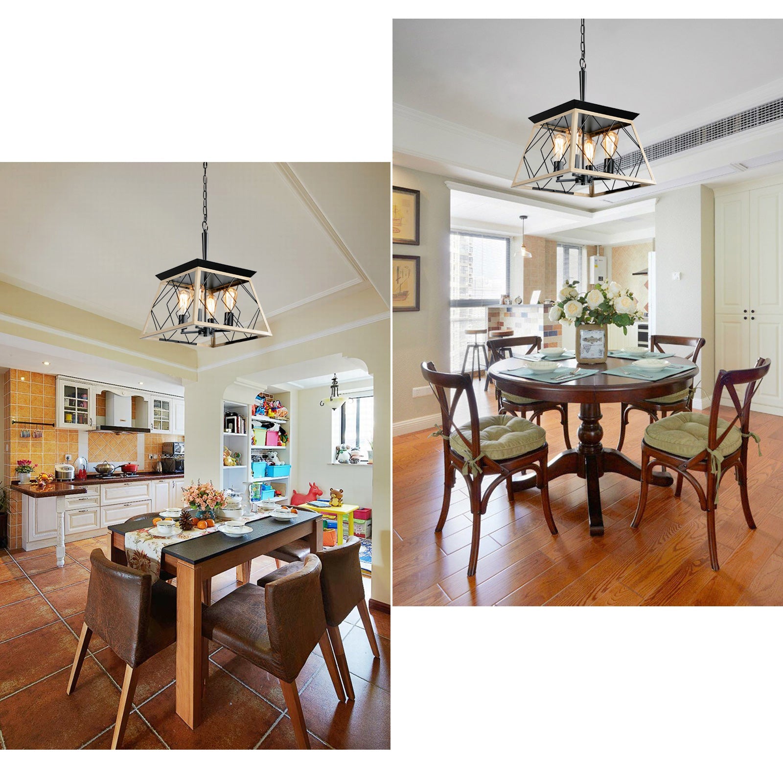 Traditional Oak Metal Pendant Ceiling Light - evoltleds