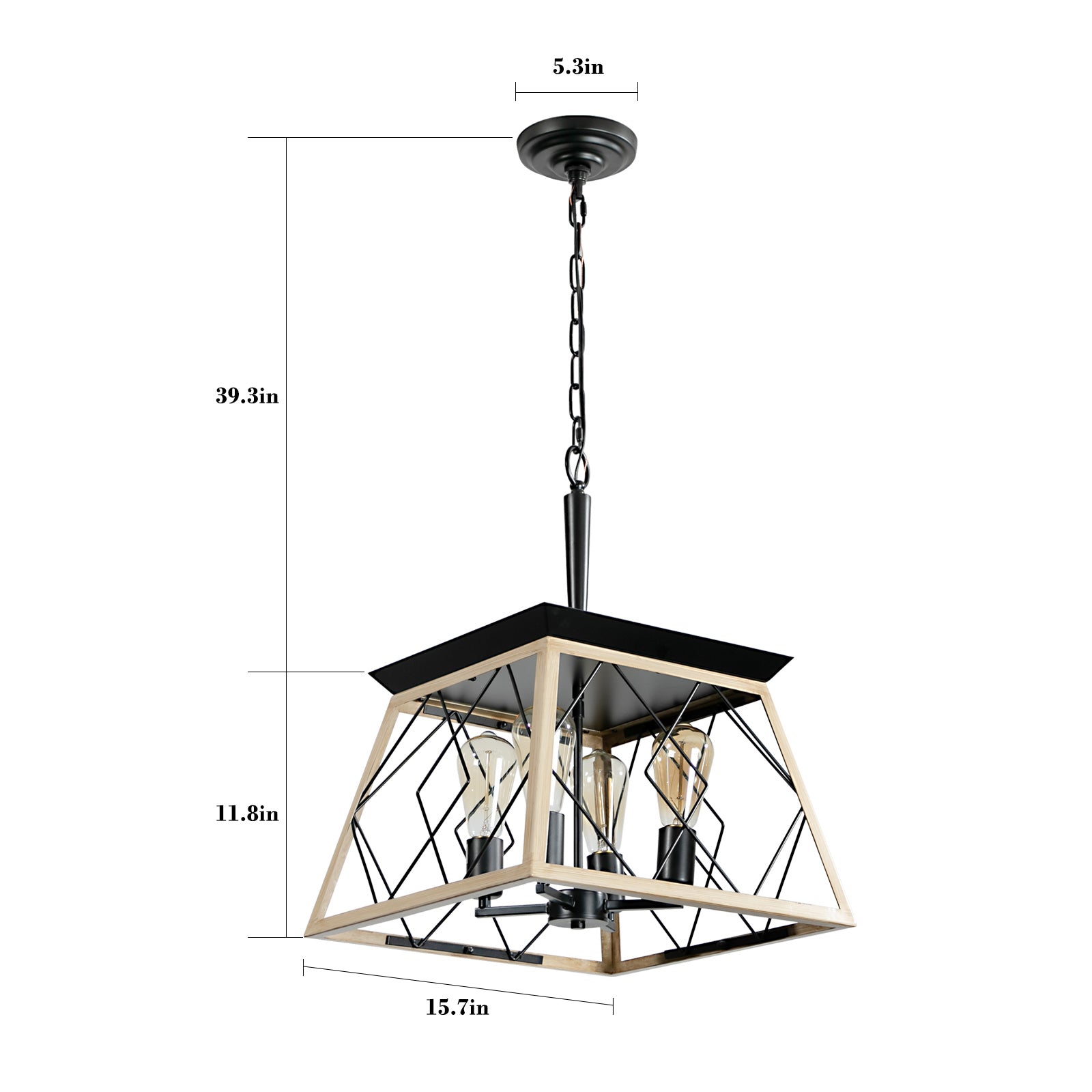 Traditional Oak Metal Pendant Ceiling Light - evoltleds