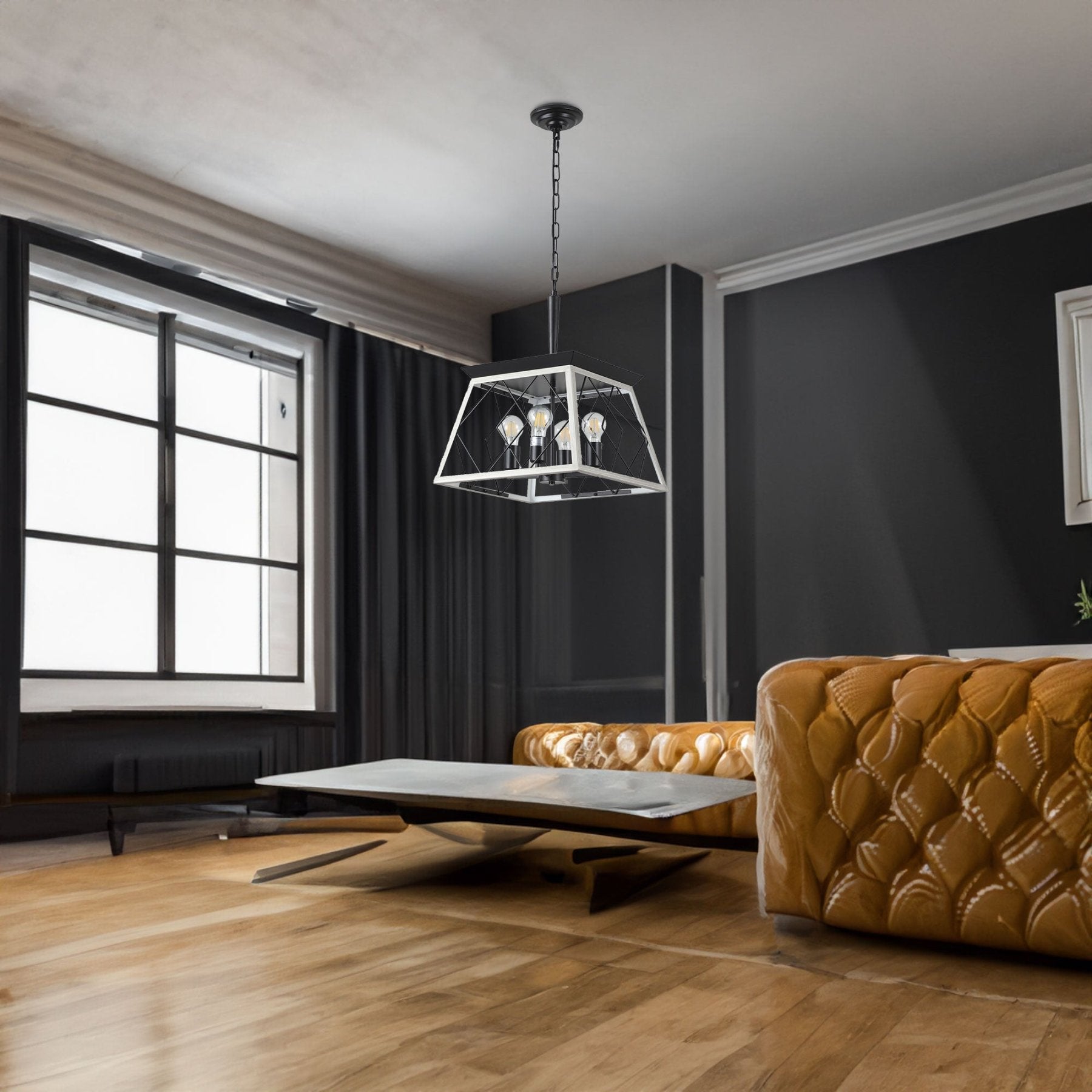 Traditional White Metal Pendant Ceiling Light - evoltleds