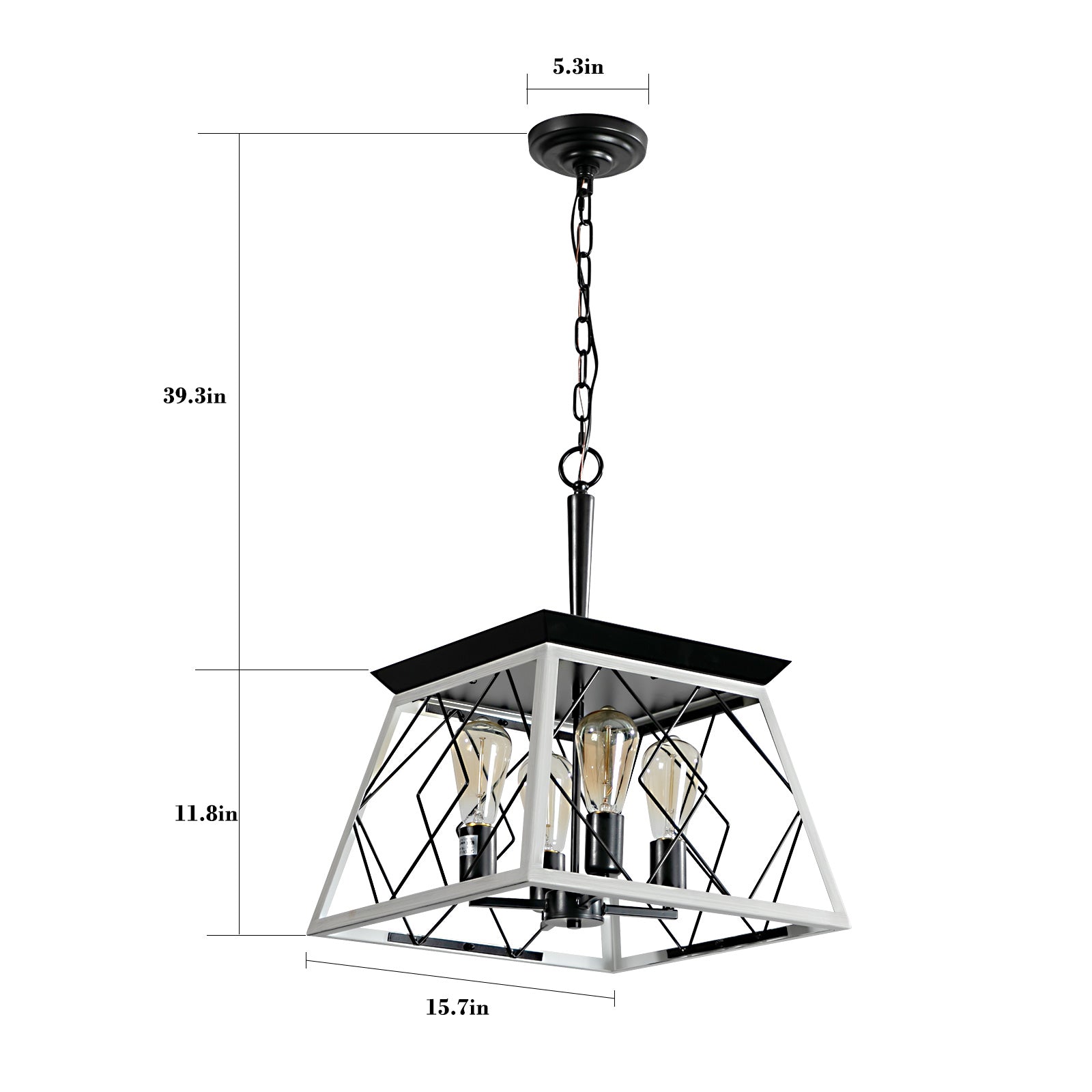 Traditional White Metal Pendant Ceiling Light - evoltleds