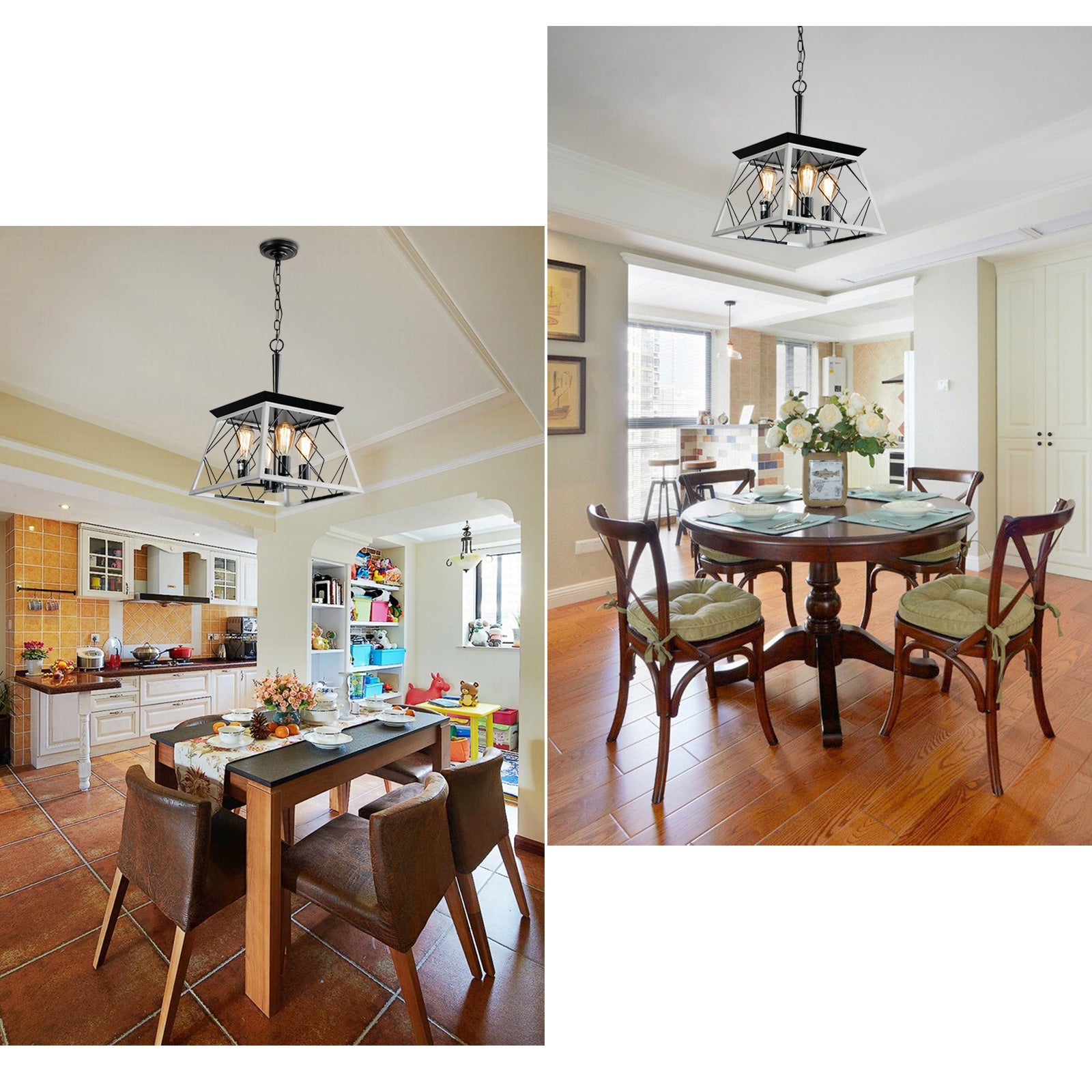 Traditional White Metal Pendant Ceiling Light - evoltleds